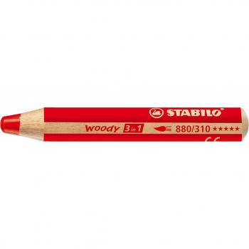 Lápiz Stabilo Woody 3 en 1 rojo carmín