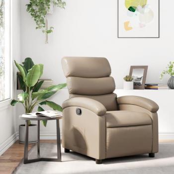 Sillón reclinable de cuero sintético color capuchino Vidaxl Marrón