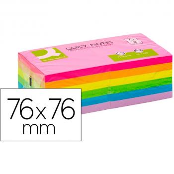 Bloc de notas adhesivas 76x76 colores vivos neón fluor
