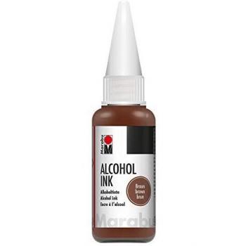 Tinta Permanente Marabu con Alcohol, Color Marrón, 20 ml
