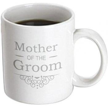 Mensuk Mother of The Groom, Silver Wedding, Matching Marriage Set, Grey Swirls, Ceramic Mug, 11-Oz