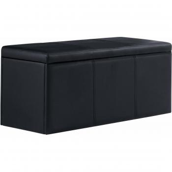 Adec Baul Universal tapizado en similpiel Negra, Medidas 90 x 40 x 40 cm