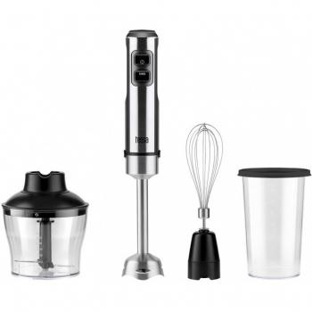 Batidora de mano multifuncional Teesa 1200W con accesorio de 0,6 L en negro y plata
