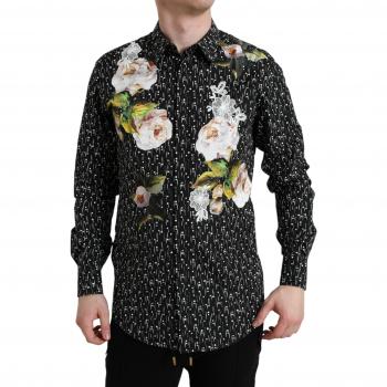 Dolce & Gabbana Floral Slim Fit Dress Shirt for Men - Multicolor, Size: 2XL