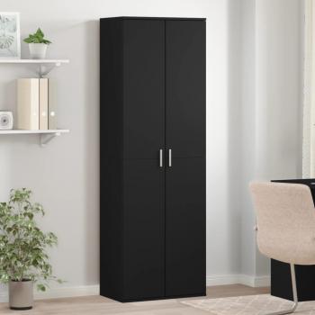 Armario aparador alto negro 60x35x180 cm madera multicapa de ingeniería