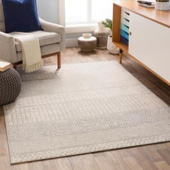 Surya CIXI Scandinavian Bohemian Short Pile Area Rug, Grey/Ivory, 130x180 cm, 11 mm Height