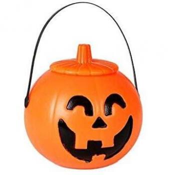 ATOSA cesta calabaza porta caramelos 18 cm diámetro con tapa