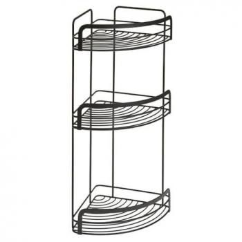 Rinconera de Baño 3 Niveles Metaltex Serie ORIGIN LAVA con Acabado Touch-Therm® Color Negro