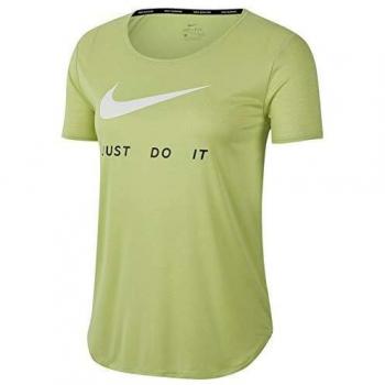 NIKE W Nk Top SS Swsh Run Camiseta de Manga Corta, Mujer, Limelight/
