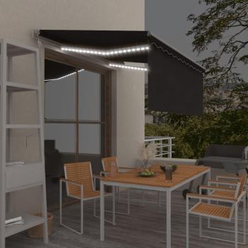 Toldo Automático con Sensor de Viento y LED 3,5x2,5 m Antracita