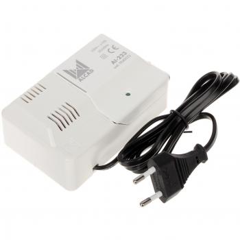 Amplificador de Antena Alcad AI-223, 1 Entrada, 2 Salidas, Ganancia de 25dB, Canal de Retorno 0-65 MHz