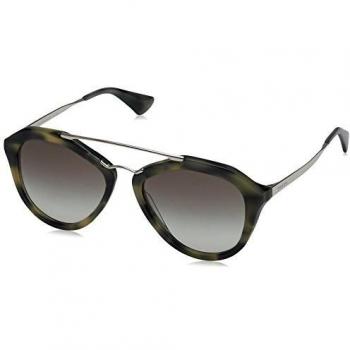 Prada Unisex-Adult's 12Qs Sunglasses, Striped Grey, 54