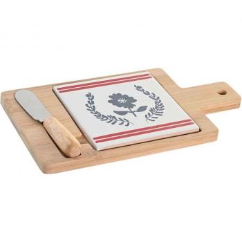 Tabla de Aperitivo Casitas de Bambú con Diseño Mediterráneo