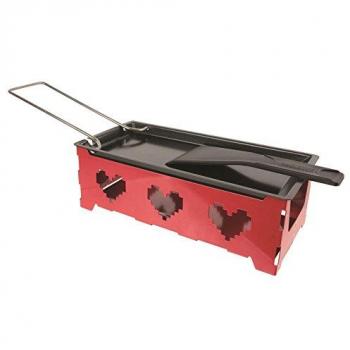 Bistrot kc2319 - hervidor de Raclette plana, de acero, rojo/negro 29,8 x 9,1 x 9,5 cm
