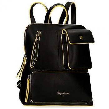 Pepe Jeans Zoe Mochila Casual Negro 31x35x12 cms Piel Sintética 13.02L