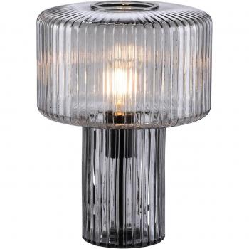 Lámpara de mesa Fungus de vidrio ahumado E27, 34 cm, con interruptor y sin bombilla