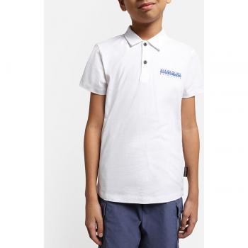 Polo Napapijri E-Box blanco infantil estilo jersey y manga corta