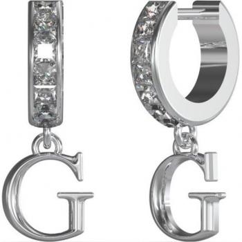 Pendientes Huggie Me de acero plateado Guess JUBE03148JWRHT/U