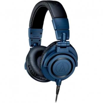 Audio-Technica ATH-M50xDS Limited Edition Dark Blue Professional Monitor Headphones with Detachable Cables and In-line Microphone