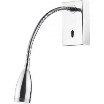 Aplique de pared Tadley de cromo pulido con 1 luz, lámpara de pared de lectura con cuello de cisne LED