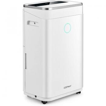 Deshumidificador 4 en 1 Costway 25L/día, con desagüe automático o manual, temporizador de 24 horas, protección contra desbordes y tanque de agua extraíble