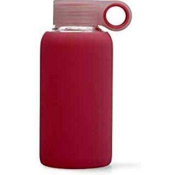 Quid QUIDATE - Botella vidrio con funda silicona rosa 0,35L