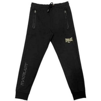 Everlast Pantalón Largo Velletta para Hombre con Cintura Elástica y Cordones Ajustables, Pantalones de Chándal Velletta Tech, Pantalones de Ocio en Negro, Talla Small