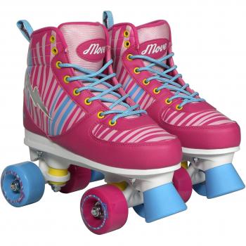 POWER MOVE Zebra - Patines con Ruedas para niño, Niño, ROMVZEBLI-030E0, Rosa/Azul, Misura 35-26
