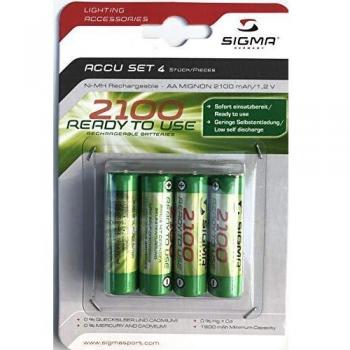 Sigma 4-Pack AA NiMH Rechargeable Batteries 2100mAh