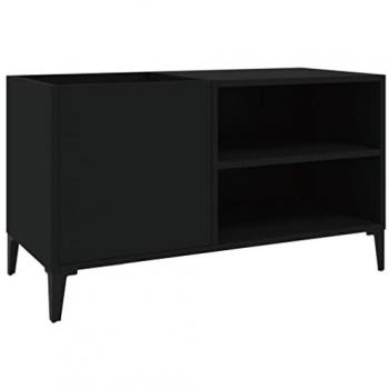 Mueble para discos madera contrachapada negro 84,5x38x48 cm