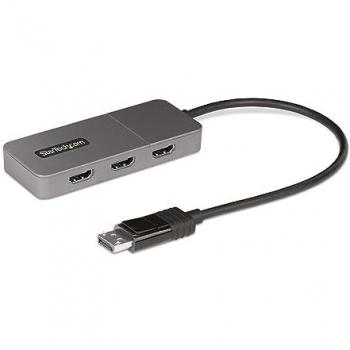 StarTech.com 3-Port MST Hub - DisplayPort to Triple HDMI Monitors, 4K 60Hz, DP 1.4 Multi-Monitor Video Adapter with 1ft (30cm) Built-in Cable, USB Powered, Windows