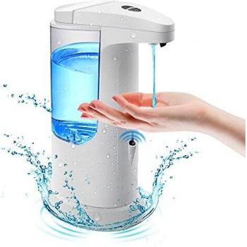 Dispensador Automático de Jabón Líquido con Base Impermeable, Dispensador de Jabón Manos Libres Sin Contacto con Sensor Infrarrojo para Familia, Escuela, Oficina, Hotel, Restaurante