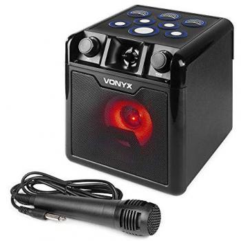 Sistema de Karaoke Vonyx SBS50B-DRUM con Altavoz Bluetooth, Pads de Batería y Efectos Luminosos LED de 50W
