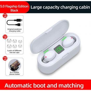 Auriculares Inalámbricos TWS Bluetooth 5.0 Deportivos HiFi Estéreo 9D con Caja de Carga de 2200mAh e Impermeables
