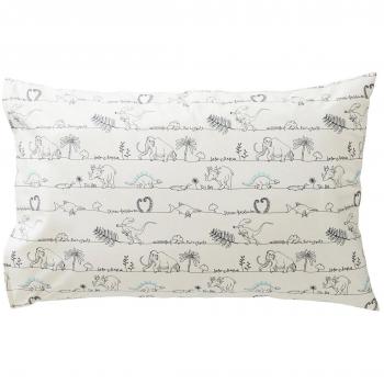 VERTBAUDET Conjunto Reversible de Funda nórdica + Funda de Almohada Infantil DINORAMA Azul Oscuro Estampado 140X150 - Funda 63X63