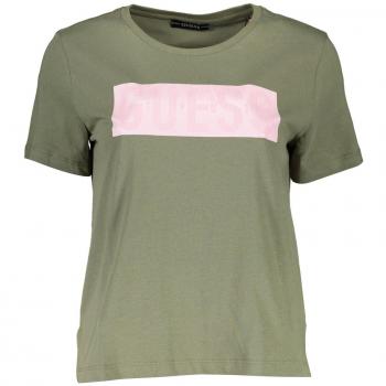 Guess Jeans Chic Green Logo Tee with Short Sleeves - XL