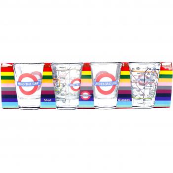 Shot Glass Set con London Underground Mind the Gap Roundel, LONDON Round ...