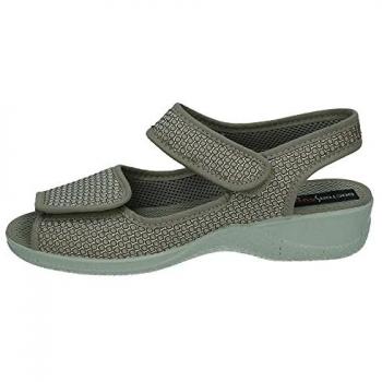 Sandalia Velcro Ancha y Cómoda Taupe Doctor Cutillas 21783