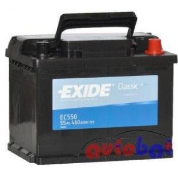Batería Exide Classic EC550, 12V, 55Ah, 460A con Dimensiones de 242x175x190mm