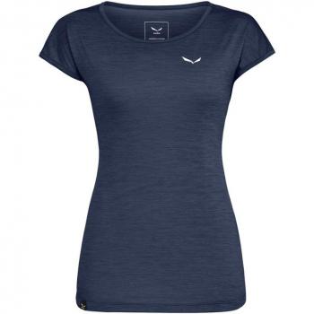 Camiseta de Manga Corta Salewa Puez Melange Dryton para Mujer, Color Azul Oscuro, Talla S