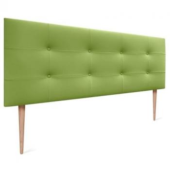 Cabecero Acolchado Capitone de Polipiel Verde 160x115cm con 8cm de Grosor para Camas 150/160