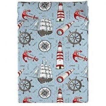 EUROMODA HOME LIVING Colcha Sailboat Azul Cama 180