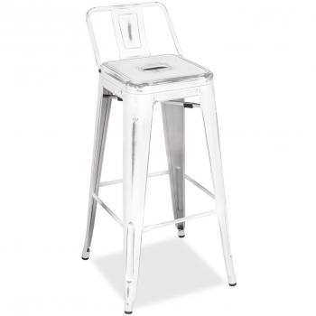 SuperStudio lo+demoda Alto 77 Antique Ural Square - Taburete, Acero, 100 x 46 x 54 cm, Color Blanco