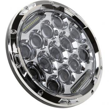 Faros LED Luces Delanteros de Coche Motocicleta Lámpara 7 Pulgadas, 75 W Redondo 13 Bombillas Brillantes Intermitentes DRL para Harley Davidson Daymaker & Jeep Wrangler JK TJ