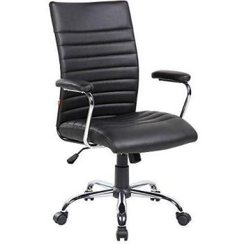 Silla Ejecutiva Ergonómica San Francisco con Reposabrazos en PU - Negra 59x57x109 cm