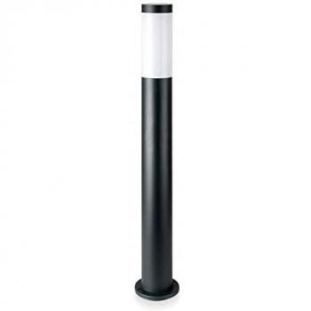 Lámpara de pie LED de jardín 80cm, E27 (máx. 60W), acero inoxidable gris, IP44