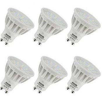 Aiwode Regulable Bombilla GU10 LED Equivalente a 50W Blanco Natural 4000K RA85 600LM 120°Ángulo de haz,Paquete de 6.