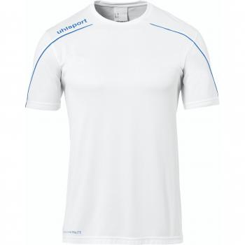 uhlsport Stream 22 Shirt Shortsleeved Camiseta De Entrenamiento, Hombre, Blanco/Azur, XL