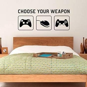 CHOOSE YOUR WEAPON Video Game Gaming Vinyl Decal Wall Sticker Mural - Kids Children Teenager Teens Bedroom, Man Cave Room Art Ideas Canvas