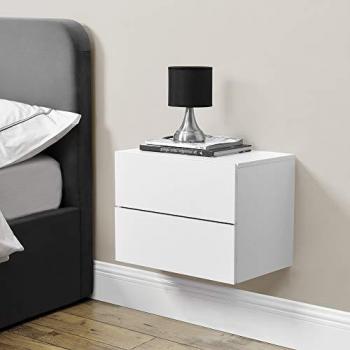 Estantería de Pared Ampfing con 2 Cajones - 40 x 29 x 30 cm - Blanco Aglomerado